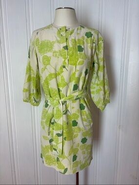DIANE VON FURSTENBERG 100% Silk Botanical Tunic Dress W/ Pockets Size 2